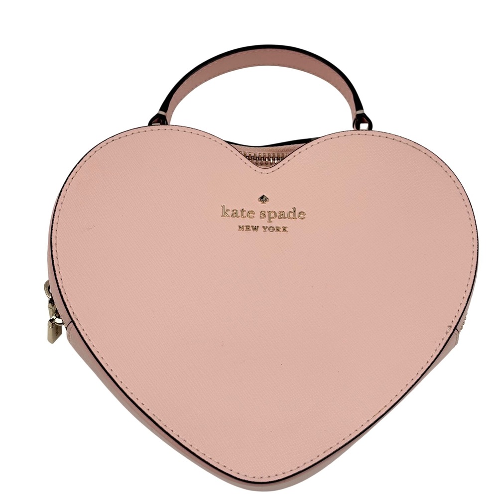 Kate Spade Love Shack Heart Bag Women Small Chalk Pink Leather Top Handle Purse